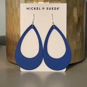 NEW!  Nickel & Suede Blue Cut Outs (Medium)